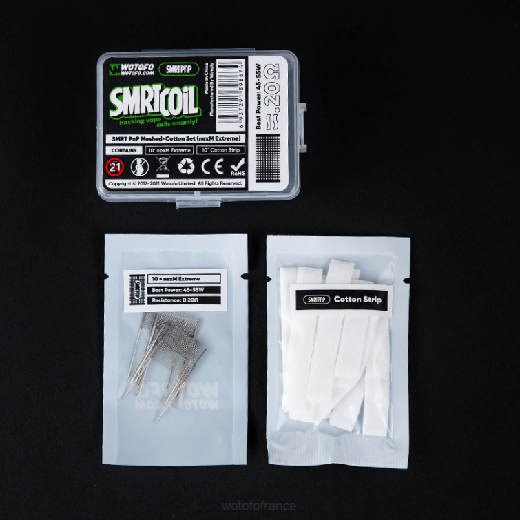 Wotofo SMRT ensemble en coton et maille pnp Turbo Nexmesh BHZ8339 Wotofo vapes review
