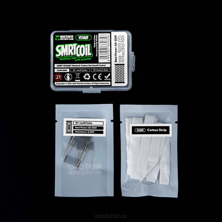 Wotofo SMRT ensemble en coton et maille pour bébé v8 Turbo Nexmesh BHZ8368 Wotofo vape pods